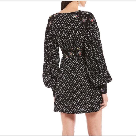 Free People printed long sleeves mini dress NWOT - Picture 2 of 8